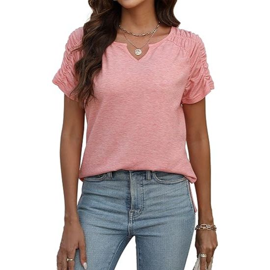 Women's Short Sleeve Summer V-Neck Top