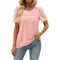 Casual Loose Puff Sleeve Crew Neck Short-Sleeve Tops
