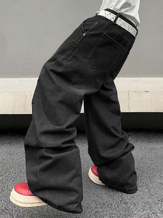 Men’s Wide Leg Relaxed Fit Casual Denim Pants