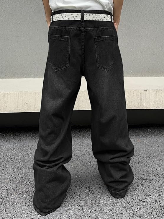 Men’s Wide Leg Relaxed Fit Casual Denim Pants