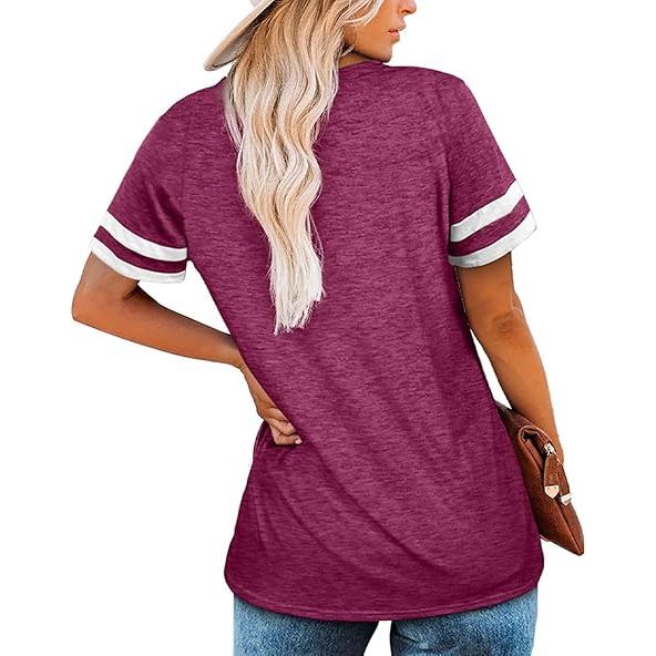 Women's Short Sleeve V-Neck Side Slit Top