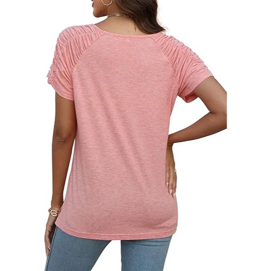 Women's Short Sleeve Summer V-Neck Top