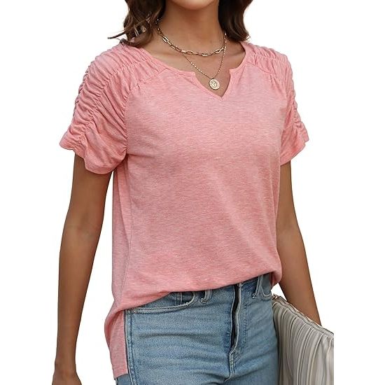 Women's Short Sleeve Summer V-Neck Top